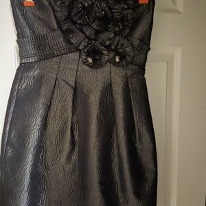 BCBGMaxAzria Dark Brown Textured Midi Dress